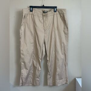 Lauren Ralph Lauren women’s khaki chino cropped capri pants size 18W